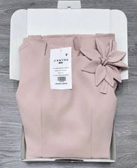TB8163-Đầm TK vai đính hoa, tùng xếp ly tầng Hồng