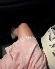 VRA0622 ĐẦM REN HỒNG