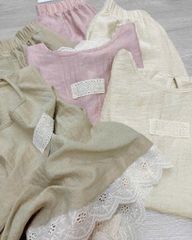 KS0771-Set áo phối chân ren, quần short Vàng