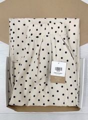 TQ4277-Quần suông linen họa tiết chấm bi màu Da