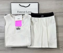 VGU0322-Set áo +CV ngắn thêu alo Trắng