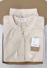 TQ4286-Set áo tay lỡ, quần short Kem