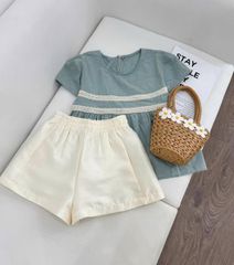 KS0699 - SET ÁO PHOM BABY DOLL + QUẦN SHORT TRẮNG