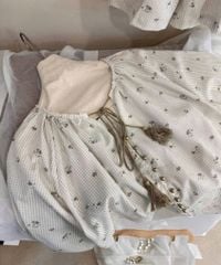 TB8320-Set caro nhí in hoa, áo nút ngọc+quần short