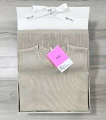 VGU0347-Set len hè, áo sát nách+CV dài Nâu