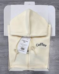 TB8361-Áo khoác có nón thêu chữ coffee Vàng