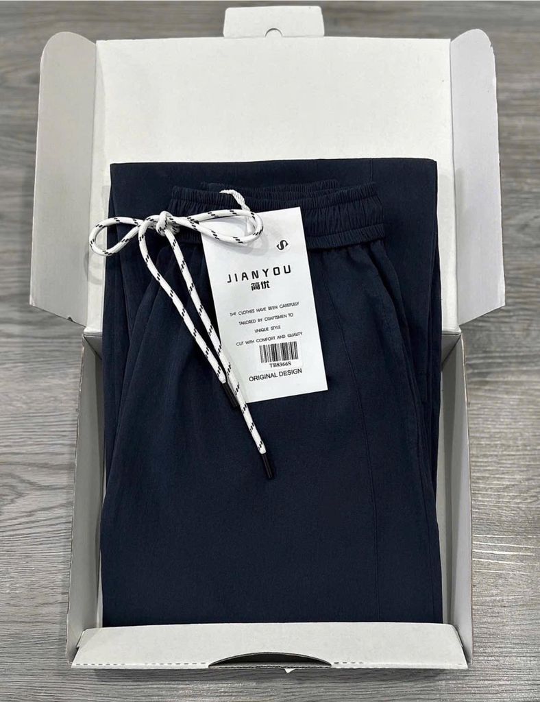 TB8366-Quần dài phối dây rút Xanh Đen