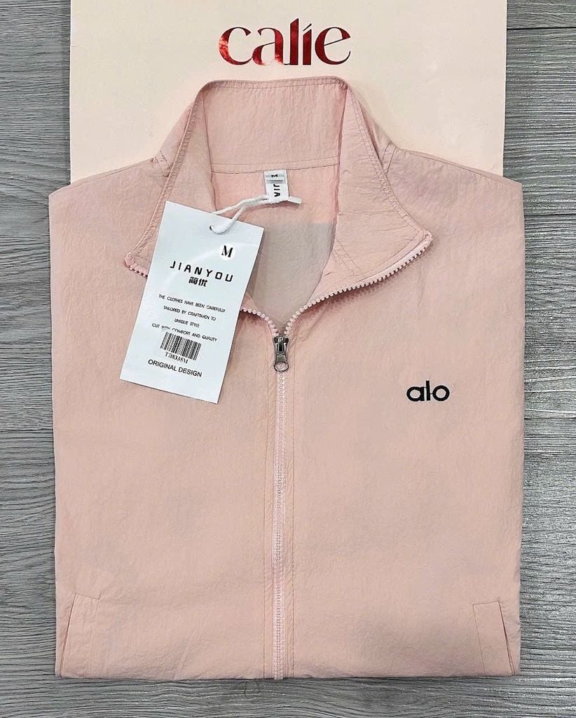 TB8335-Áo khoác gió thêu alo Hồng