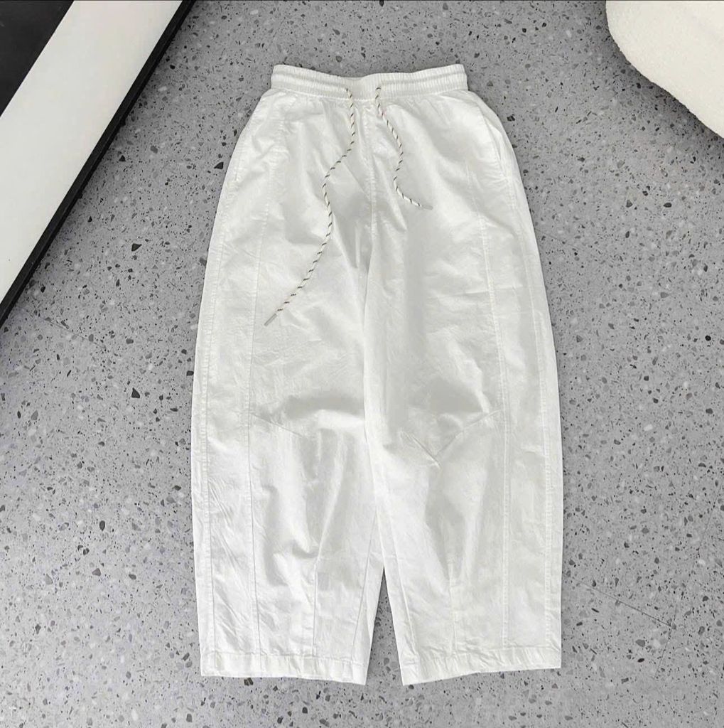 TB8367-Quần dài phối dây rút Kem