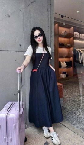 TB8370 SET ĐẦM ỐNG + ÁO THUN