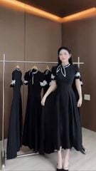 VGU0372 ĐẦM ĐEN TK CỔ NƠ