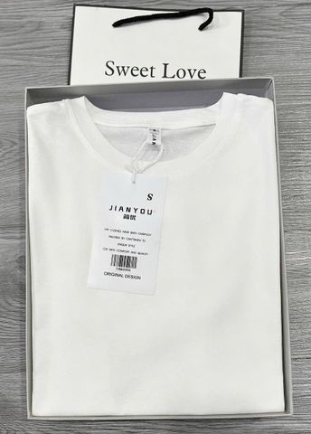 TB8395-Áo thun basic Trắng