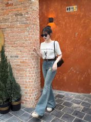 VGU0367-Quần jean ống loe mài rách (quần lẻ)