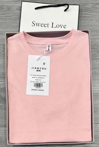 TB8393-Áo thun basic Hồng