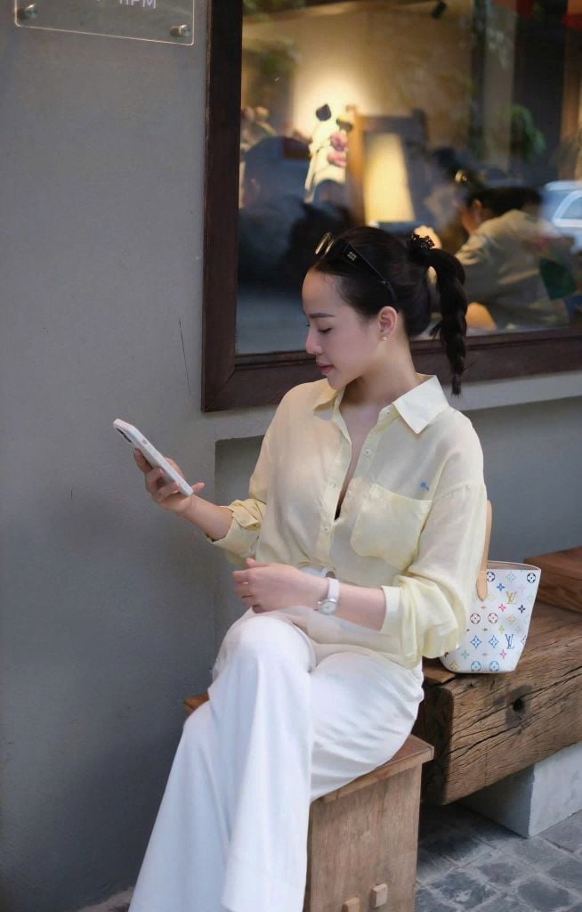 KS0835-Áo sơ mi phối túi thêu chữ Xanh (lẻ)