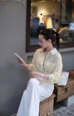KS0835-Áo sơ mi phối túi thêu chữ Xanh (lẻ)