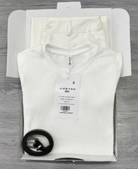 TB8355-Set basic, áo thun body+quần suông Kem+nịt