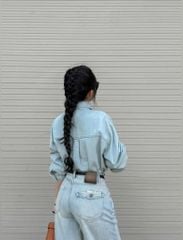 VGU0393-Quần jean dài túi sau đính nút (quần lẻ)
