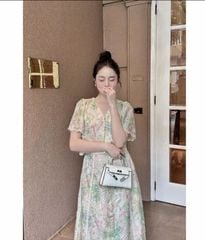 KS0800-Set kate thêu họa tiết hoa, CV dài phối ren CC