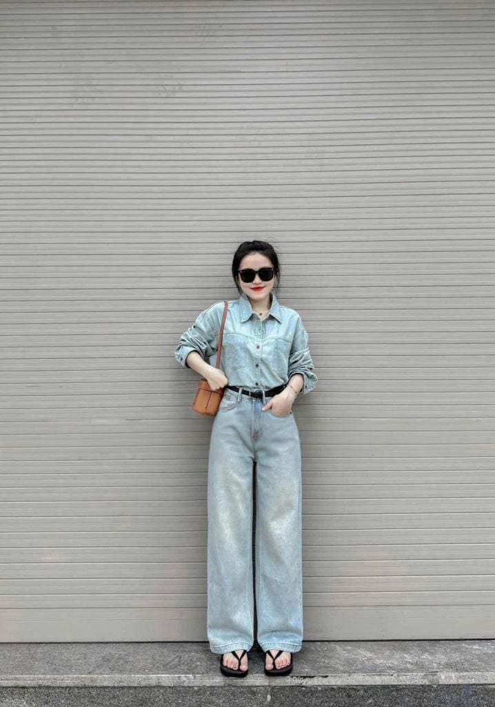 VGU0393-Quần jean dài túi sau đính nút (quần lẻ)