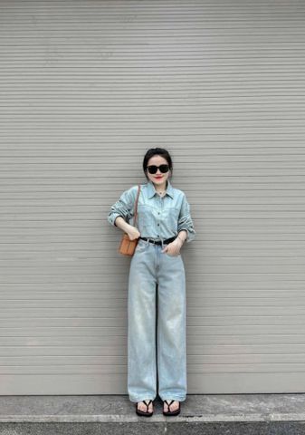 VGU0393-Quần jean dài túi sau đính nút (quần lẻ)