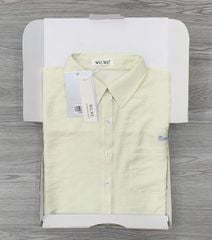 KS0834-Áo sơ mi phối túi thêu chữ Kem (lẻ)