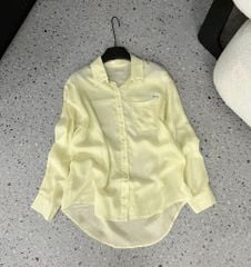 KS0835-Áo sơ mi phối túi thêu chữ Xanh (lẻ)