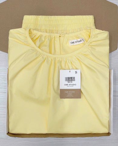 TQ4324-Set áo tay phồng, quần short Vàng