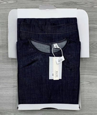 KS0872-Set jean, áo phối nút sau lưng+CV xòe CC