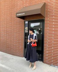 KS0872-Set jean, áo phối nút sau lưng+CV xòe CC