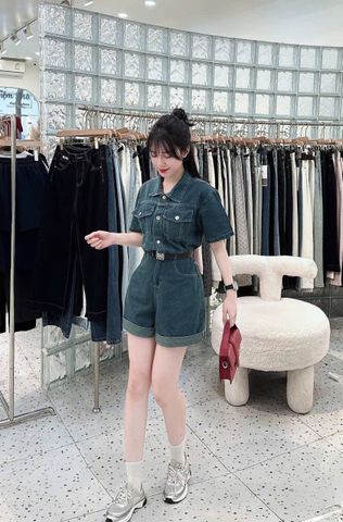 TB8343-Jumd Jean phối túi Xanh Đậm + nịt