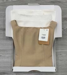 KS0874-Set áo cổ vuông , CV đuôi cá Kem
