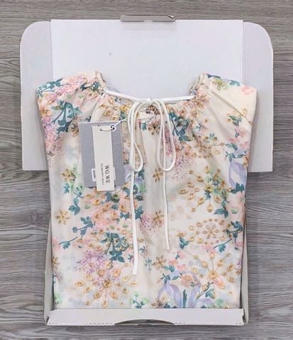 KS0880 - Áo xô thêu tay bí họa tiết hoa (lẻ)