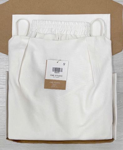 TQ4327-Set linen, áo 2 dây+quần suông Kem
