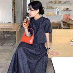 KS0872-Set jean, áo phối nút sau lưng+CV xòe CC