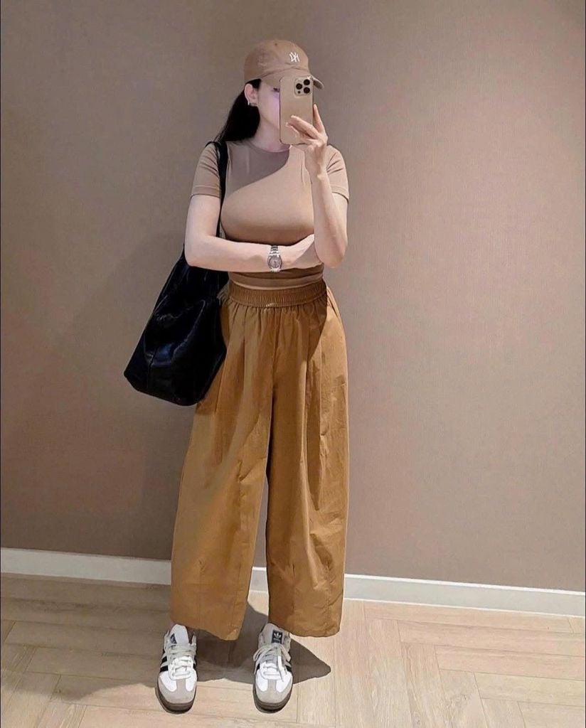 TQ4328-Set áo thun body, quần dài Nâu