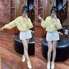 TB8483-Áo khoác gió thêu aloo Vàng (lẻ)