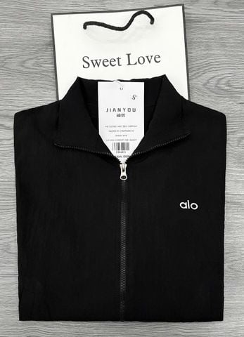 TB8481-Áo khoác gió thêu aloo Đen (lẻ)