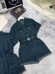 TB8343-Jumd Jean phối túi Xanh Đậm + nịt