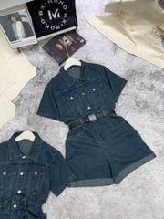 TB8343-Jumd Jean phối túi Xanh Đậm + nịt