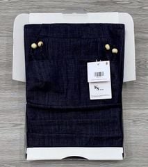 KS0891-Set jean, áo 2 dây đính hạt nhúng eo+CV dài X.Đen