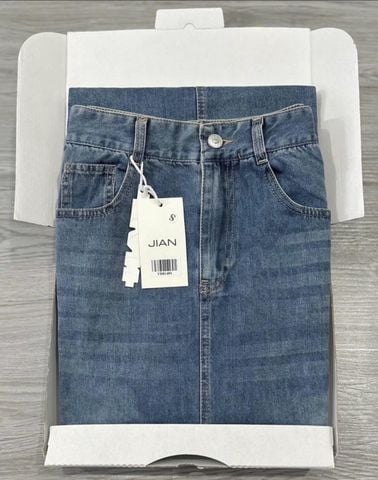 TB8148-Chân váy Jean  dài Xanh