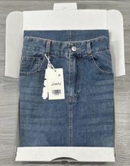 TB8148-Chân váy Jean  dài Xanh