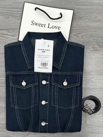 TB8343-Jumd Jean phối túi Xanh Đậm + nịt