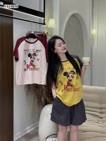 VRA0650 - SET BỘ MICKEY VÀNG PHỐI XÁM (áo vàng)