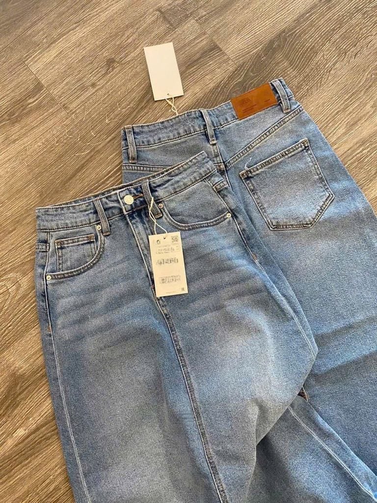 TB8148-Chân váy Jean  dài Xanh