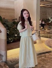 VGU0521 - SET ÁO VIỀN LƯỢN SÓNG + CHÂN VÁY DÀI