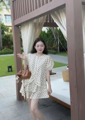 TB5751 - SET ÁO TAY BỒNG + CHÂN VÁY TẦNG CHẤM BI