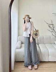 TQ4354 - SET ÁO KIỂU + QUẦN SỌC CARO