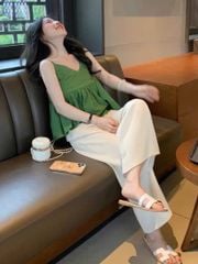 TQ4355 - SET ÁO 2 DÂY XANH + QUẦN DÀI